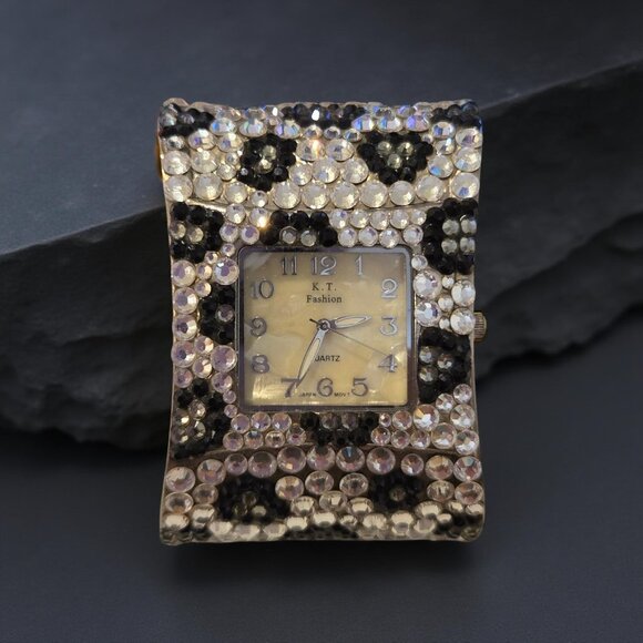 K.T. Fashion Leopard Cuff Watch~ 7 inches - Picture 1 of 8